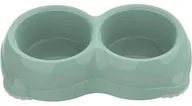 Miski dla psów - YARRO MISKA PLASTIK PODWÓJNA MAŁA ZIELONA 2x0,33l - miniaturka - grafika 1
