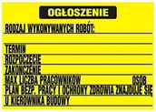 Tablice dla dzieci - Tablica Budowlana Ogłoszenie Bioz 700*500MM - miniaturka - grafika 1