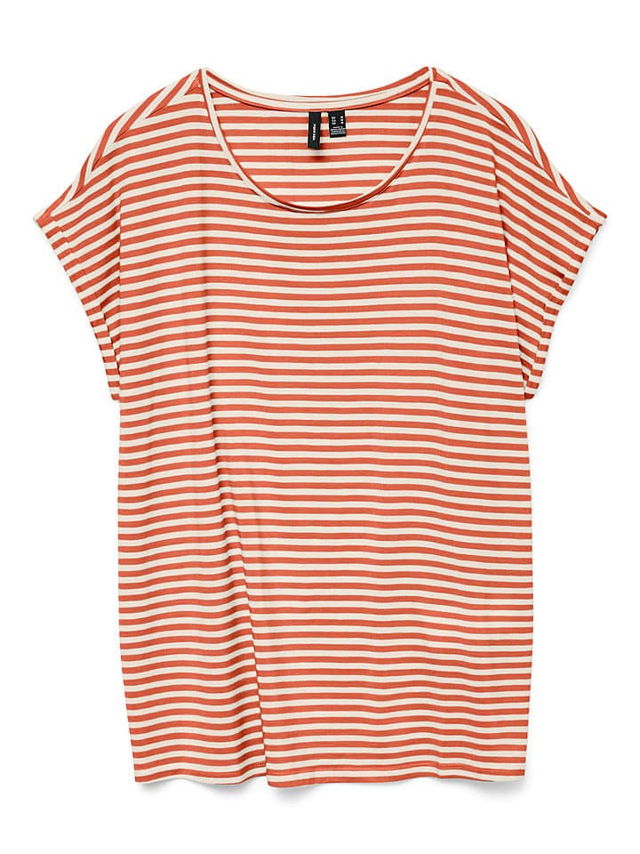 Vero Moda Koszulka w kolorze pomarańczowo-białym