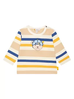 Kaftaniki dla niemowląt - Steiff Koszulka w kolorze niebiesko-pomarańczowo-białym - grafika 1