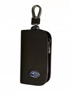Etui na klucze - SKÓRZANE ETUI na klucze SUBARU logo KLUCZYK brelok ELEGANCKI brąz - miniaturka - grafika 1