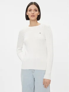 Gant Sweter 4800100 Biały Slim Fit - Swetry damskie - miniaturka - grafika 1