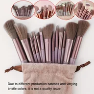 Pędzle do makijażu - TEMU Elegancki 13-częściowy zestaw pędzli do makijażu z miękką syntetyczną włosiem - Zawiera torbę podróżną, bez zapachu, odpowiedni dla wszystkich - miniaturka - grafika 1