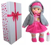 Lalki dla dziewczynek - Lalka Bobas Mówi Śpiewa Zamyka Oczka butelka+smocz - miniaturka - grafika 1