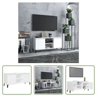 Szafki RTV - Living Store szafka pod telewizor z metalowymi nogami biała 103,5x35x50 cm - miniaturka - grafika 1