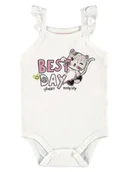 Body dla niemowląt - Dziewczęce body białe Quimby r.86 - miniaturka - grafika 1