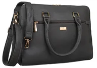 Torebki damskie - PETERSON Duża elegancka torebka damska ze skóry ekologicznej szara shopper bag do ręki lub na ramię funkcjonalna mieści a4 kieszonki odpinany pasek - miniaturka - grafika 1