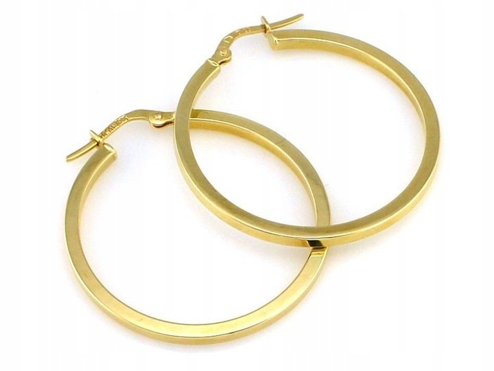 Złote kolczyki koła 41mm 375 9k 3.12g dla kobiet na prezent eleganckie