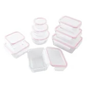 Akcesoria i części AGD - GLASSLOCK Zestaw pojemników GLASSLOCK Oven Safe GL-474 Przezroczysty 9 szt.) - miniaturka - grafika 1