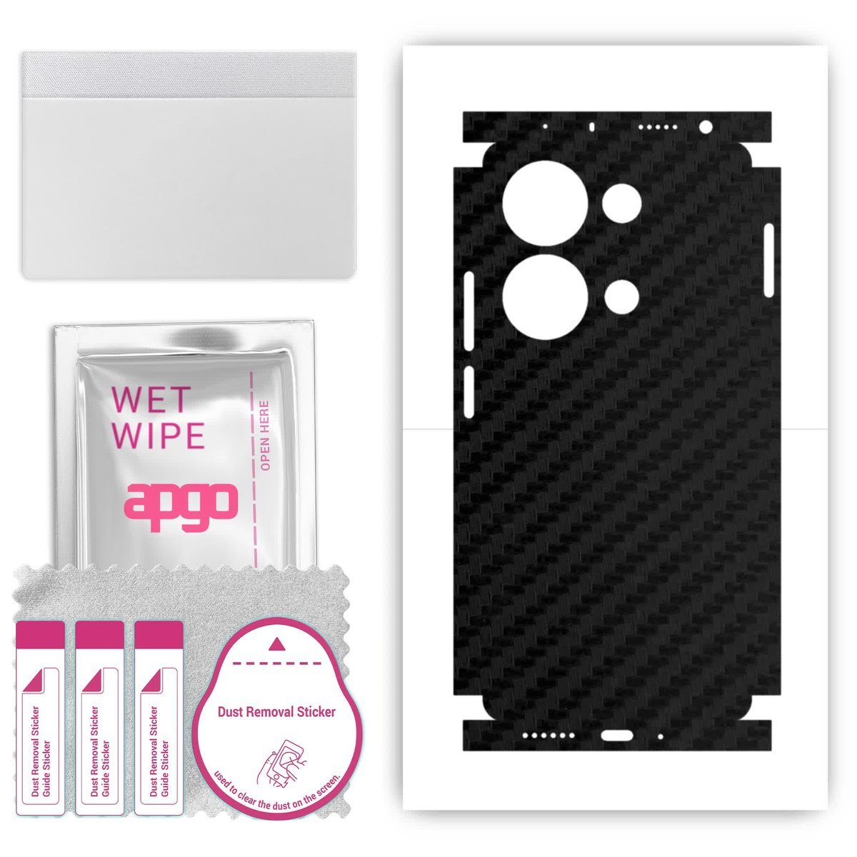 Folia naklejka skórka strukturalna na TYŁ+BOKI do Xiaomi Poco M6 Pro - Carbon Czarny - apgo SKINS