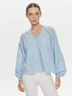 Bluzki damskie - YAS Bluzka Luma 26032810 Błękitny Regular Fit - miniaturka - grafika 1