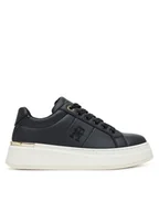 Buty dla dziewczynek - Tommy Hilfiger Sneakersy Low Cut Lace-Up T3A9-33985-1355 Czarny - miniaturka - grafika 1