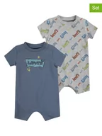 Śpiochy dla niemowląt - Levi's Kids Rampersy (2 szt.) w kolorze niebiesko-szarym - miniaturka - grafika 1
