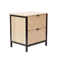 Szafki nocne - Stolik nocny Szafka nocna Komoda nocna SWEN Stolik nocny naturalny z metalowymi nogami 45x35x50 cm HOMLA - miniaturka - grafika 1