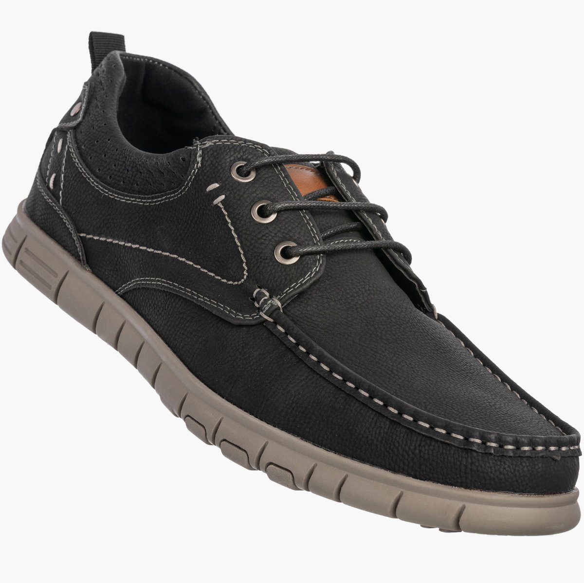 Półbuty Męskie Ekoskóra Buty Casual Skórzana Wkładka Czarne 44