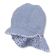 Czapki damskie - Sterntaler chłopięcy czapka z daszkiem z ochroną karku, niebieska - miniaturka - grafika 1