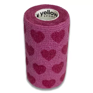 yellowBAND Bandaż Kohezyjny 10cm x 4,5m Różowy w Serca - Apteczki i materiały opatrunkowe - miniaturka - grafika 1