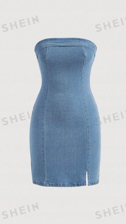 SHEIN SUKIENKA JEANSOWA NIEBIESKA MINI 40/42 M6O