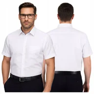 Koszule męskie - Koszula Męska Regular Biała Klasyczna Welcome Krótki Rękaw 51/52A Kieszeń - miniaturka - grafika 1