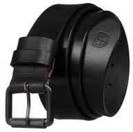 Paski - Pasek męski skórzany PETERSON elegancki casual klasyczna klamra czarny 110 - miniaturka - grafika 1