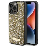 Etui i futerały do telefonów - Etui Guess Rhinestone Metal Logo na iPhone 15 Pro Max - żółte - miniaturka - grafika 1