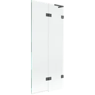 Parawany nawannowe - Mexen Lunar L parawan nawannowy 2-skrzydłowy prawy 80 x 150 cm, transparent, gun gray szczotkowany - 897L-080-100-66-00-P - miniaturka - grafika 1