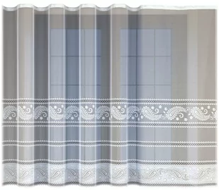 Firanka żakardowa 245470 biała z taśmą marszczącą 160x300 cm - Firany - miniaturka - grafika 1