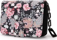 Portfele - Duży portfel damski w długim formacie, portfel damski z kwiatami i kwiatowym wzorem w mandali i stylu etnicznym, portmonetka damska z zamkiem błyskawicznym i zatrzaskiem - miniaturka - grafika 1