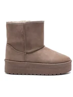 Botki damskie - C'M Botki w kolorze jasnobrązowo-szarym - miniaturka - grafika 1