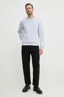 Bluzy męskie - Lacoste bluza męska kolor niebieski gładka - miniaturka - grafika 1