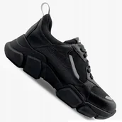 Sneakersy damskie - Buty Sportowe Damskie 4F Sneakersy Skórzane Niskie Czarne Solidne 36 - miniaturka - grafika 1