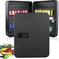 Szafki na klucze - Szafka na klucze ścienna na 28 kluczy, wykonana ze stali z kodami kombinacyjnymi, do użytku na zewnątrz, garaż, kolor czarny - miniaturka - grafika 1