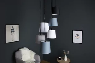 Invicta Interior Lampa wisząca Multi szara czarna 6 kloszy (Z38821) - Lampy sufitowe - miniaturka - grafika 1