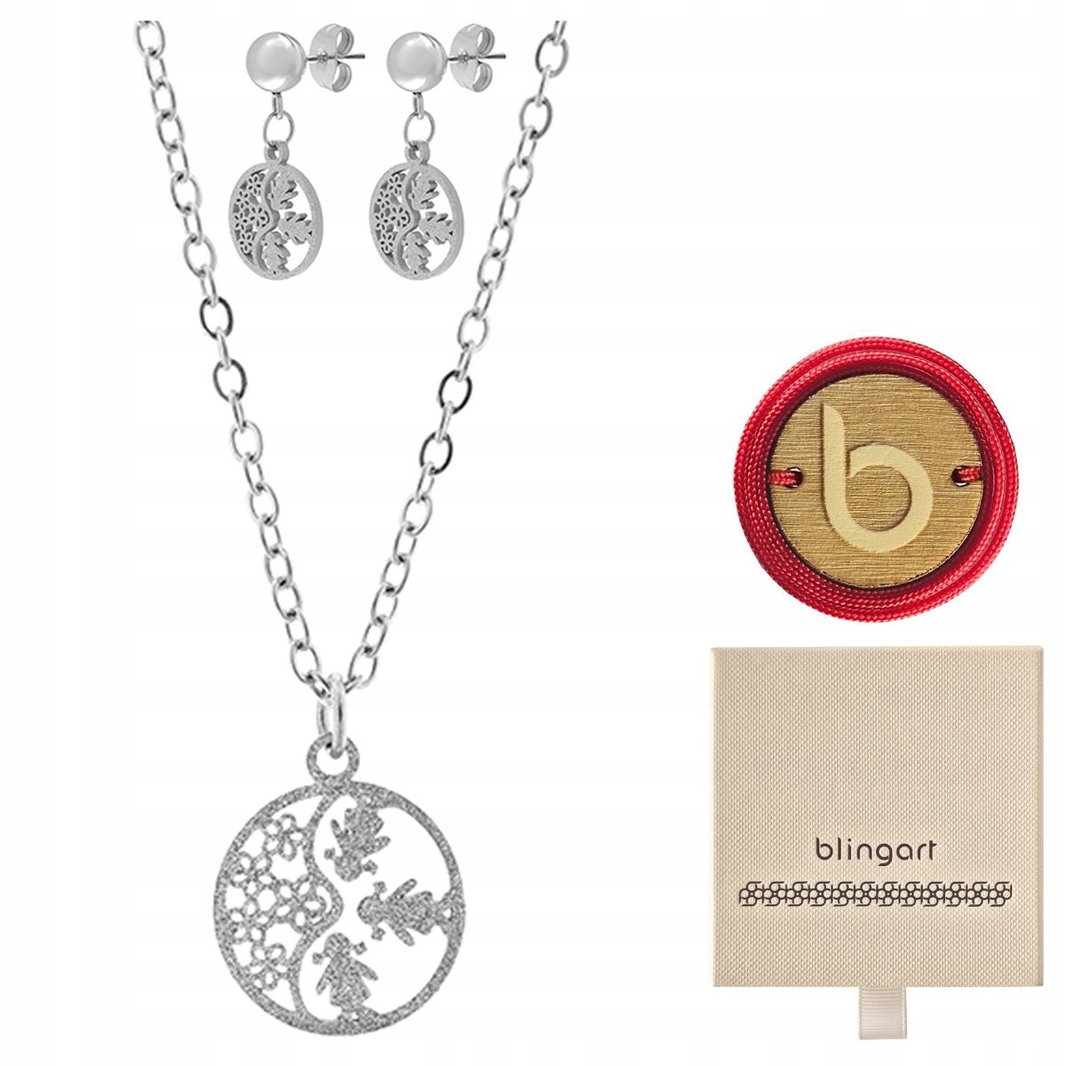 Komplet biżuterii stal chirurgiczna Naszyjnik Kolczyki dla Mamy BLINGART