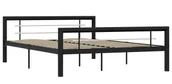 Łóżka - Czarne metalowe łóżko w stylu loftowym 140x200 cm D7-B52 - miniaturka - grafika 1