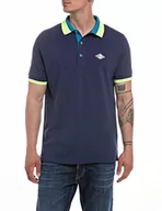 Koszule męskie - Replay Męska koszula polo M6512, granatowa (Navy Blue), XXL, 880 Navy Blue, XXL - miniaturka - grafika 1