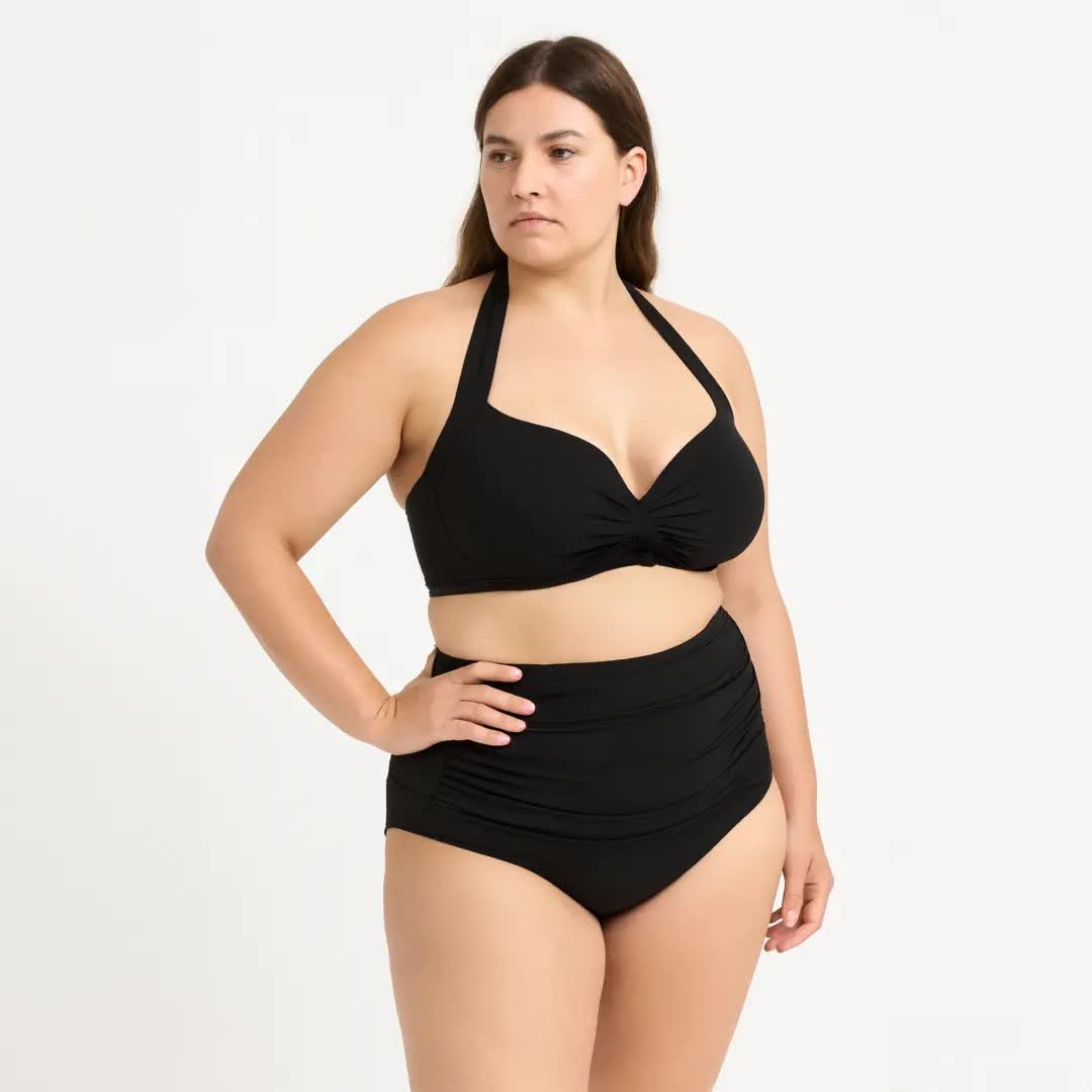 DÓŁ stroju kąpielowego PLUS SIZE majtki figi damskie czarne Captain Mike 60