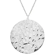 Naszyjniki - Naszyjnik młotkowany medalion stal szlachetna - Manoki - miniaturka - grafika 1