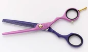 Nożyczki fryzjerskie - ICE- NOŻYCZKI ICE Profesjonalne nożyczki fryzjerskie 5,5 1BL.35T.GOLDEN LINE PINK&PURPLE - miniaturka - grafika 1