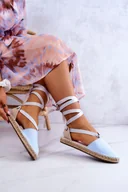 Espadryle damskie - Damskie Wiązane Espadryle Big Star JJ274863 Niebieskie-37 - miniaturka - grafika 1