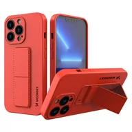 Etui i futerały do telefonów - Wozinsky Kickstand Case elastyczne silikonowe etui z podstawką iPhone 13 czerwony - miniaturka - grafika 1