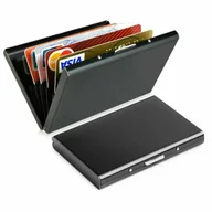 Portfele - ETUI NA KARTY Metalowe PORTFEL NA KARTY z BLOKADĄ RFID CARD HOLDER Czarny - miniaturka - grafika 1