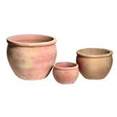 Donice - Donica Florentina Ø38 x 31 cm ceglasta beżowy - miniaturka - grafika 1