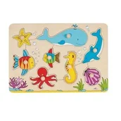 Układanki dla dzieci - Goki Układanka z uchwytami podwodny świat - miniaturka - grafika 1