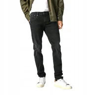 Spodnie męskie - PEPE JEANS CZARNE JEANSY MĘSKIE PROSTE Z PRZETARCIAMI 32/32 XQA - miniaturka - grafika 1