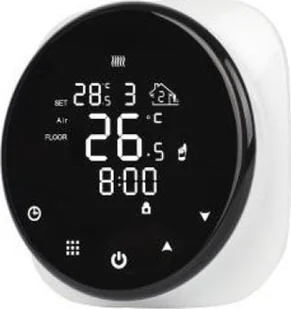 Termostat do ogrzewania elektrycznego, 16A, WI-FI, okrągły, kolor czarny, model 001 - Grzałki do akwarium - miniaturka - grafika 1