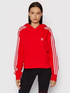 Bluzy damskie - Adidas Bluza adicolor Classics H34614 Czerwony Relaxed Fit - grafika 1