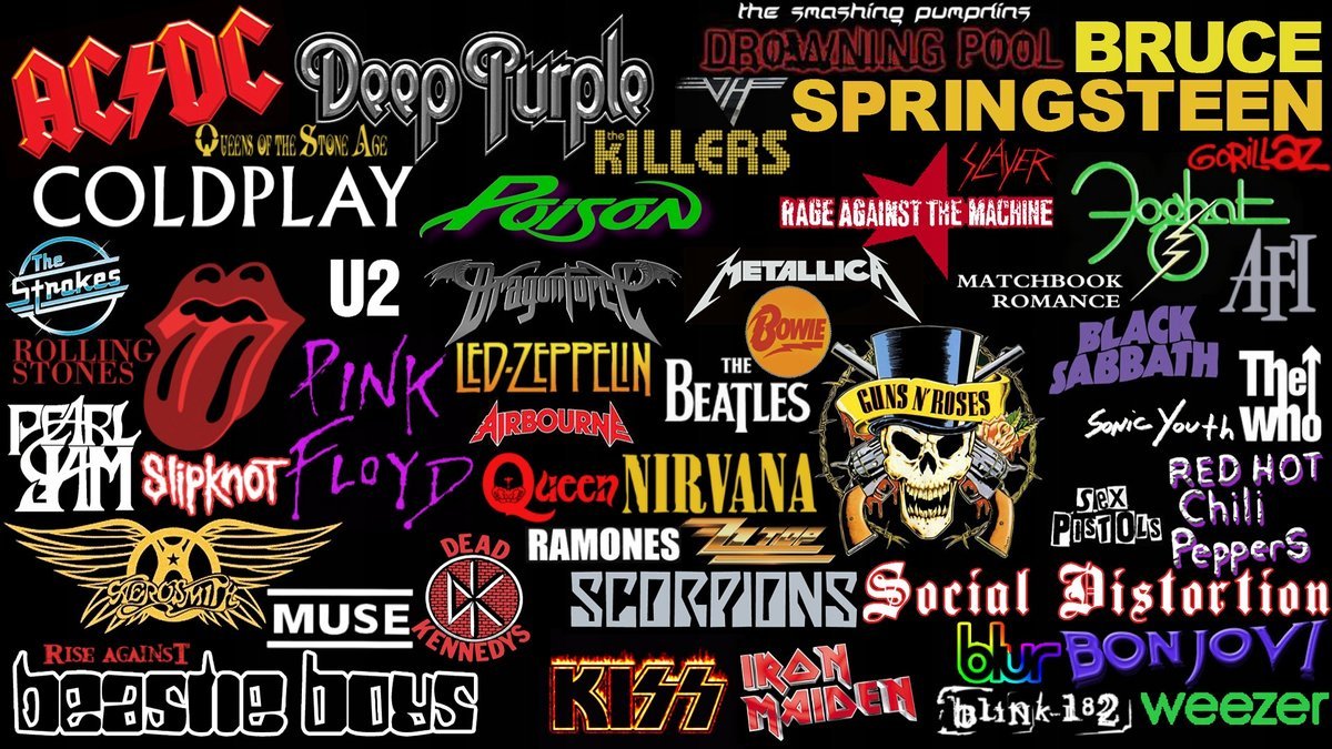 Naklejki na ścianę Hard Rock Zespoły Muzyczne Logo 90x60