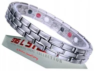 Bransolety męskie - SREBRNA ZDROWOTNA BRANSOLETA BRANSOLETKA MĘSKA MAGNETYCZNA MOCNA ORYGINAŁ - miniaturka - grafika 1