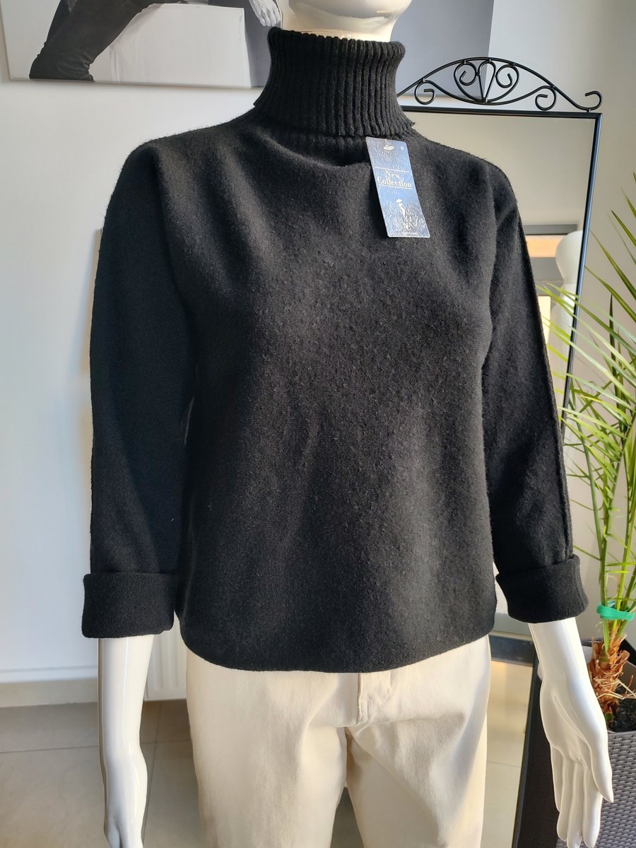 Golf z Baby Alpaca - czarny One size